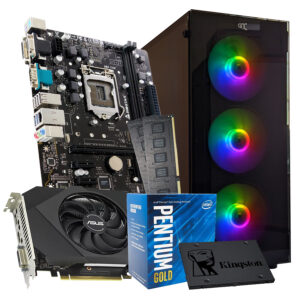 GNC STUDENT PENTIUM G6400 4.0GHz, H410MHG, RAM 16GB DDR4 2666, Asus GTX1630- 4GB, SSD 240 GB, GNC 3X120mm RGB, Sharkon 500W, NO OS, 2Y